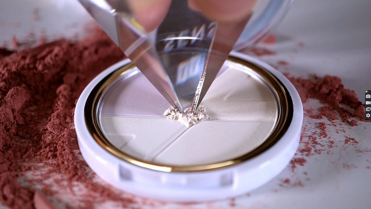 ASMR Destroying silky makeup powders (oddly satisfying)