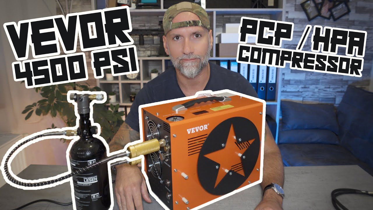 VEVOR 4500psi PCP / HPA compressor for airsoft or for airguns - unboxing, test, and review