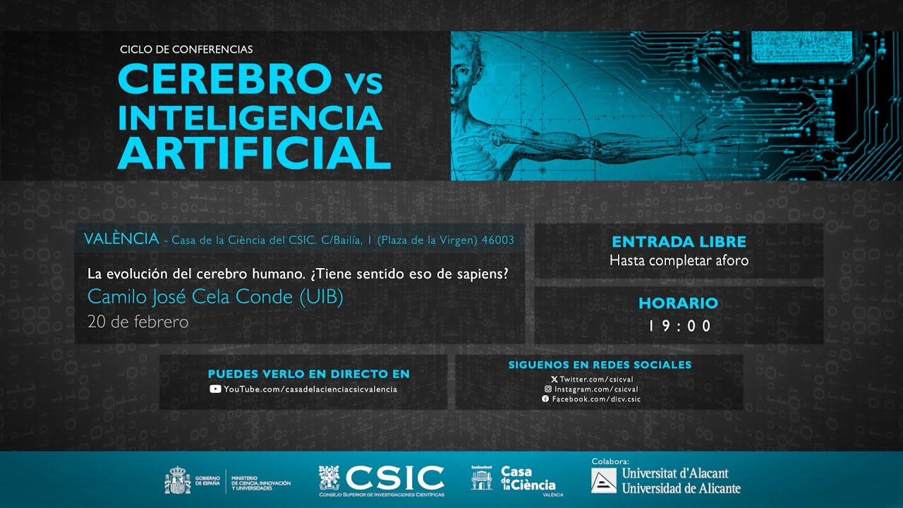 Conferencia: «La evolución del cerebro humano. ¿Tiene sentido eso de sapiens?»