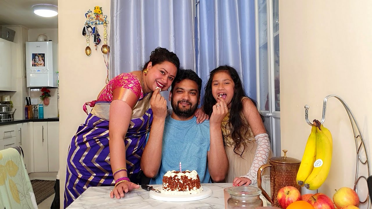 Husband's Birthday Celebration .. Family Love | Black Velvet Cake & Soya Biryani for Dinner