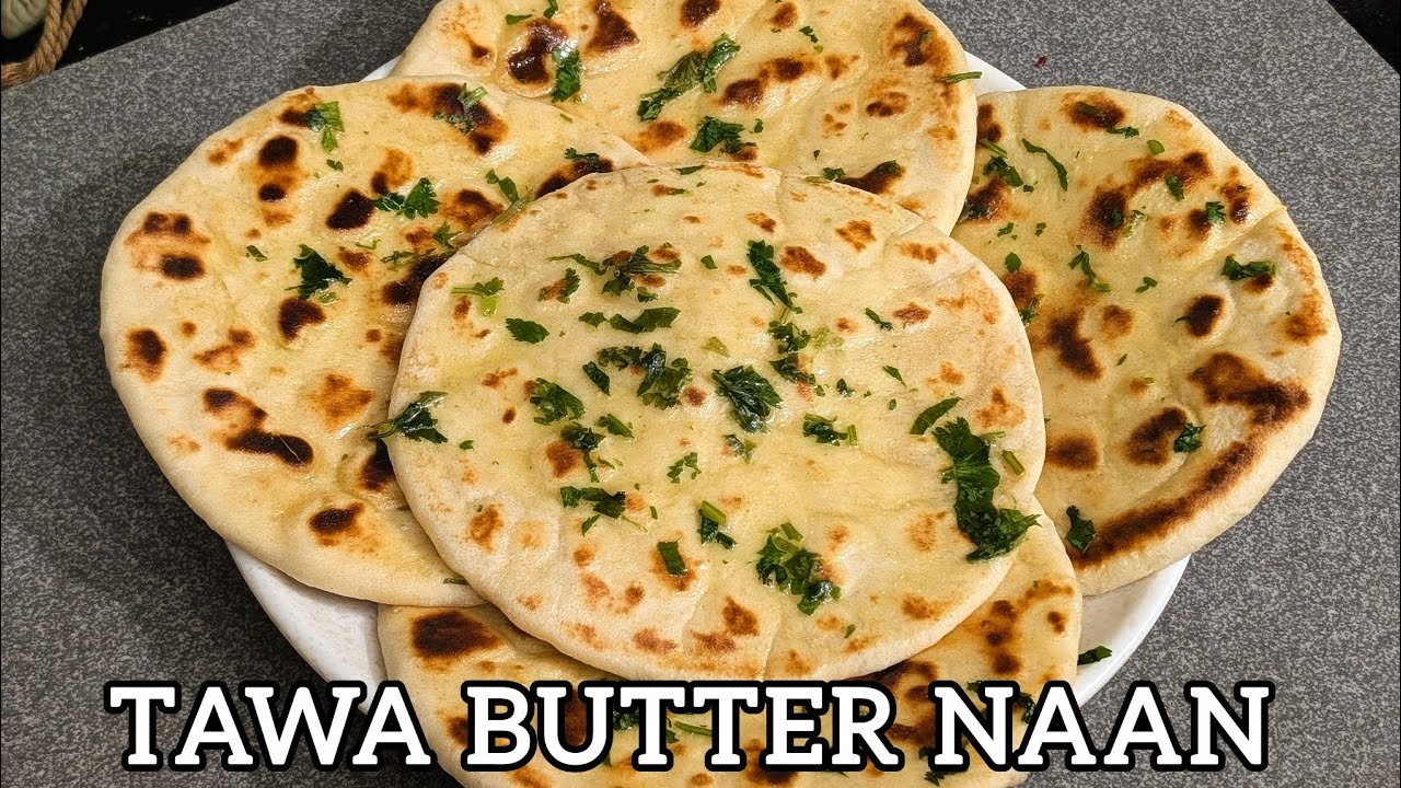 😋Soft And Fluffy Tawa Butter Naan Recipe | Easy Butter Naan Recipe | Without Yeast | #SabirMunifa