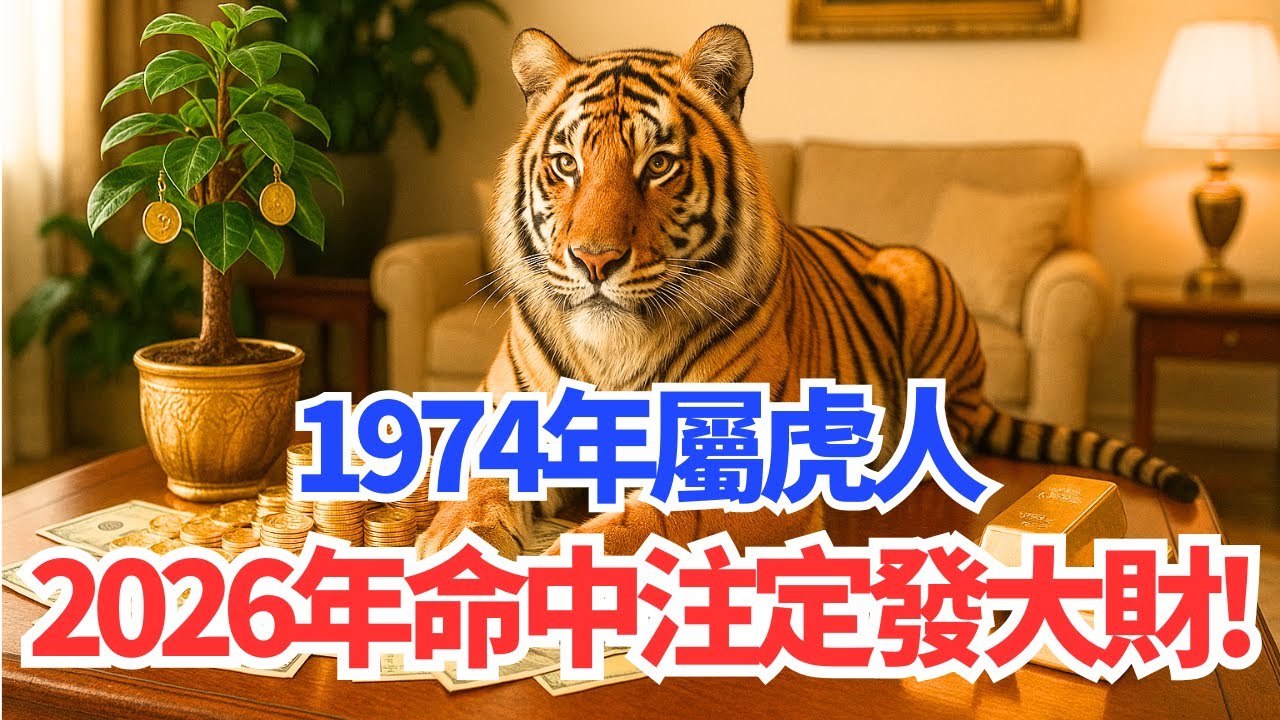 生肖虎：1974年屬虎人，2026年財運爆，命裡注定要發大財！都是什麼財？你知道嗎？ #2026年生肖虎運勢 #2026年生肖虎運程 #2026年屬虎運勢 #2026年屬虎運程