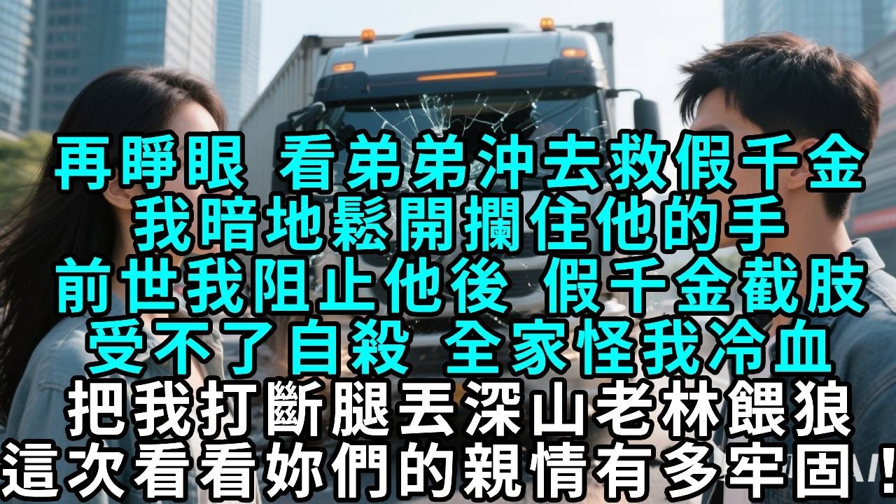 再睜眼，看弟弟衝去救假千金，這次我暗地鬆開攔住他的手，前世我阻止他後假千金截肢，受不了自殺，全家都怪我冷血，把我打斷腿丟進深山老林喂狼，這次看看你們的親情有多牢固！