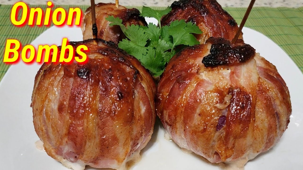 Stuffed Onion Bombs ❗ Bacon - Wrapped Onion Bombs in Oven❗ Onion with Ground Pork  [ Cook With Me!!]