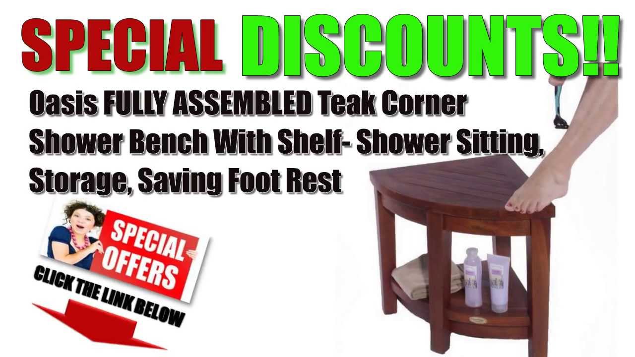 [Decoteak BEST OFFERS]* Oasis FULLY ASSEMBLED Teak Corner Shower Bench BEST BUY/DISCOUNTS?