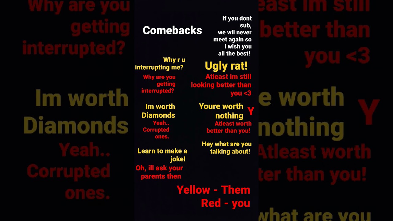 GOOD COMEBACKS (THEY WORK!) #shorts #viral #trending #comeback #roast