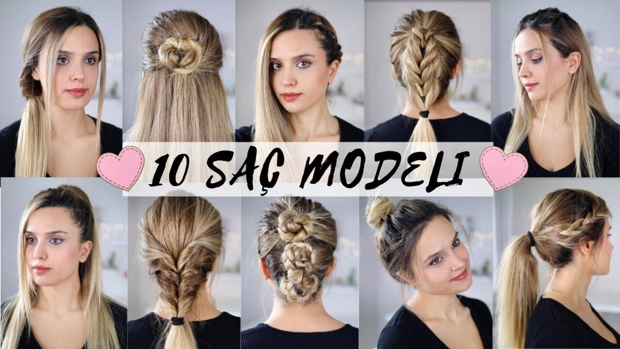 10 KOLAY SAÇ MODELİ ✨En Sevdiğim Saç Modelleri, Hızlı ve Isısız