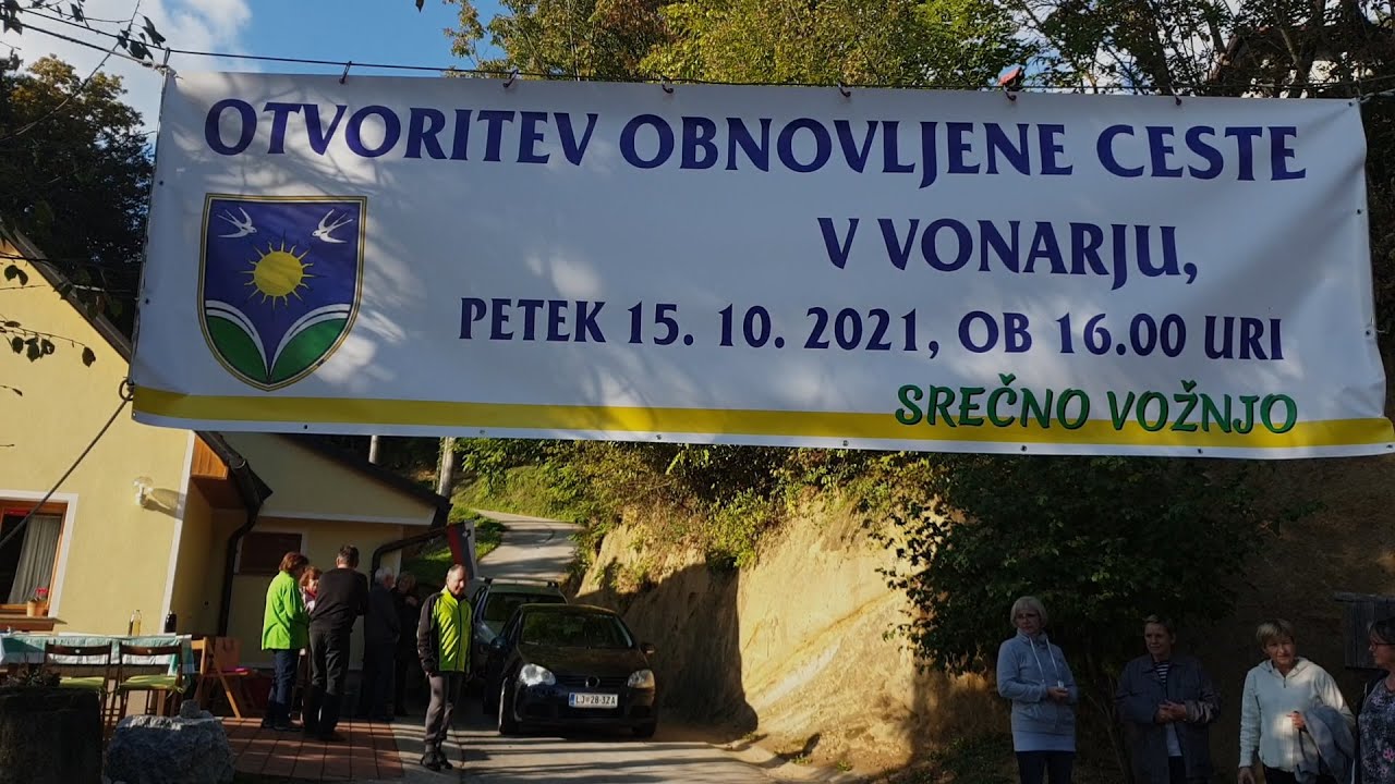 Odprtje obnovljene ceste v Vonarju 15. okt. 2021