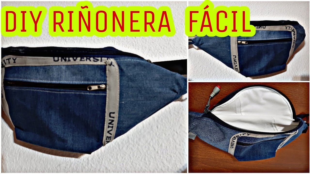 Cómo hacer una RIÑONERA o cangurera reciclando pantalones jeans. Paso a paso y muy fácil