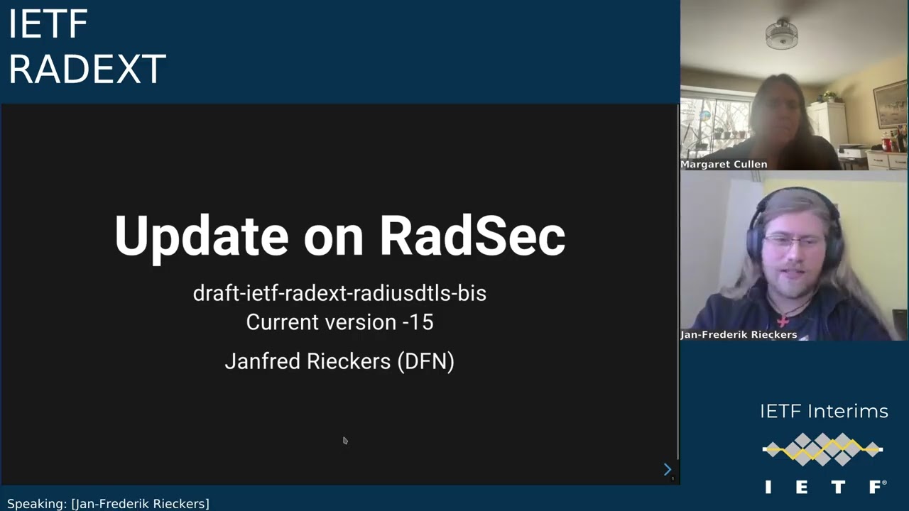 IETF interim: RADIUS EXTensions (RADEXT) 2026-02-25 14:00