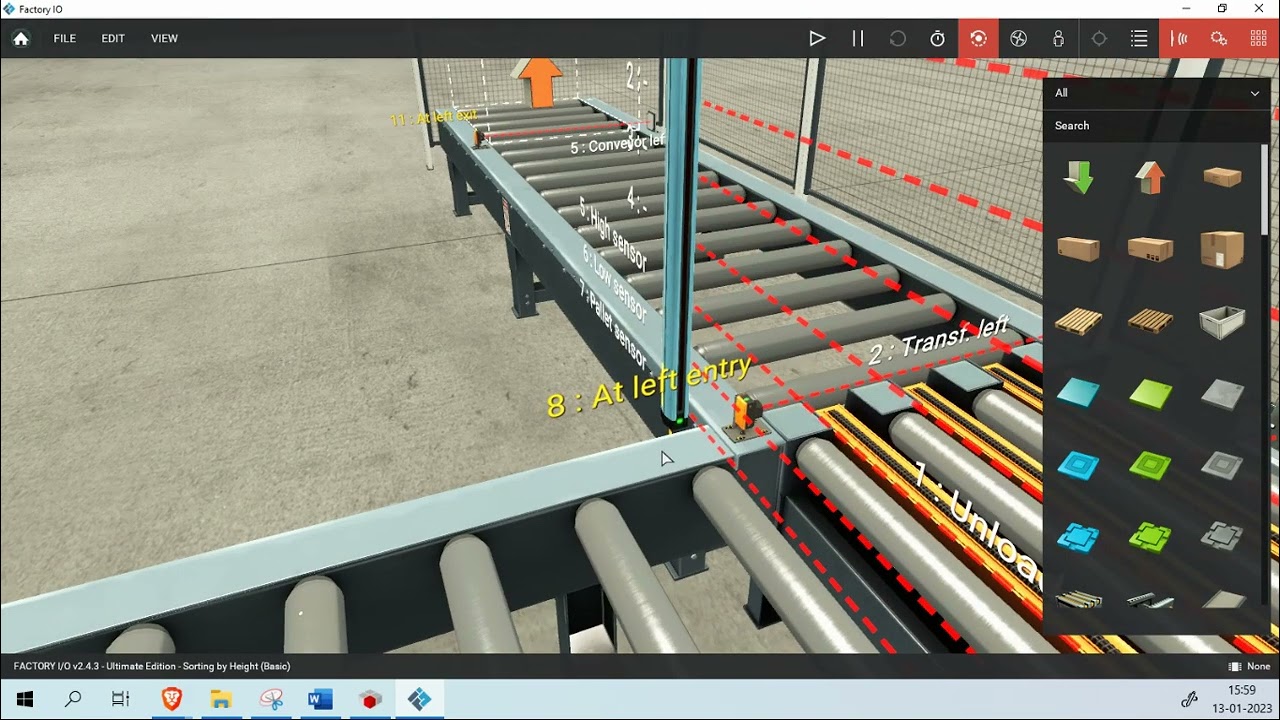 PRUEBAS CODESYS E FACTORY IO ESCENA SORTING BY HEIGHT (BASIC) PARTE 1