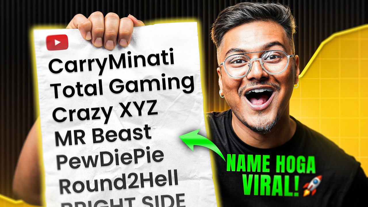 How to Pick Unique Name for YouTube Channel | YouTube Channel Name Ideas! 🔥