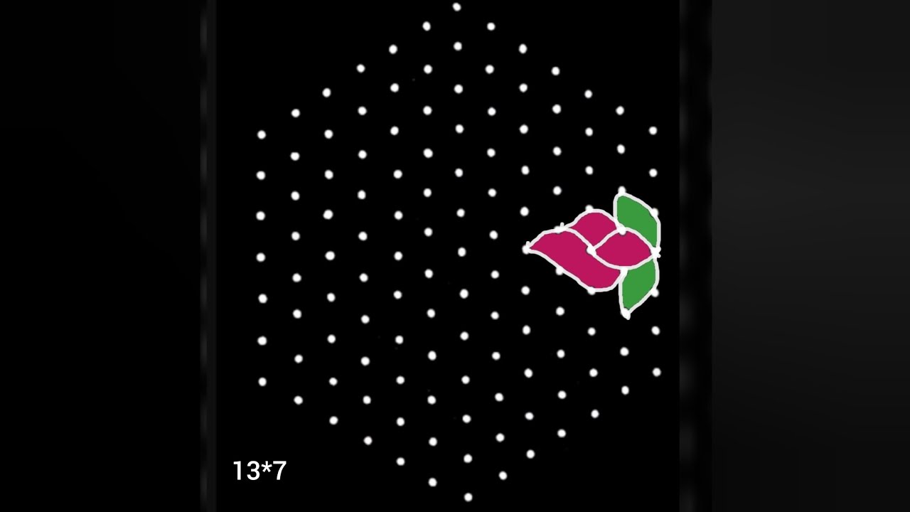 13*7 dots easy daily basis festival rangoli 💐newyear celebration 💐Ugadi chukkla 💐Sankranti chukkla 💐