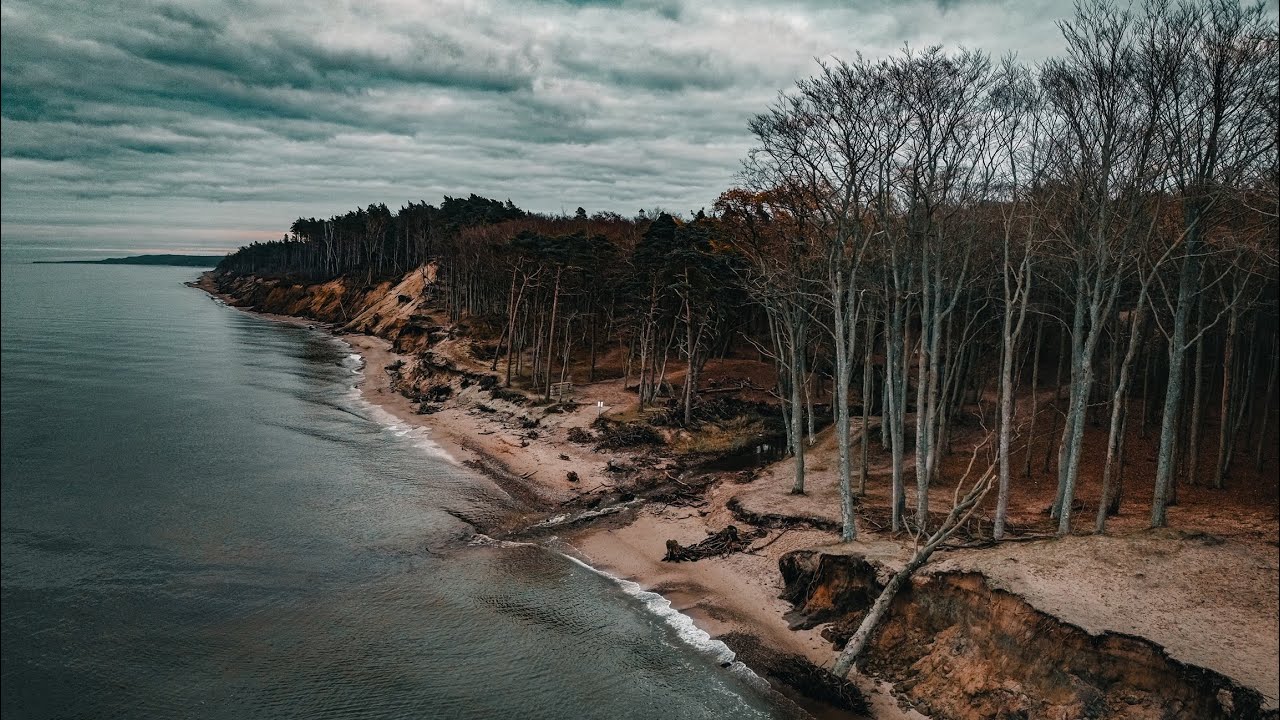 Orzechowo - ujście Orzechowej, przepiękna plaża, klif Orzechowo