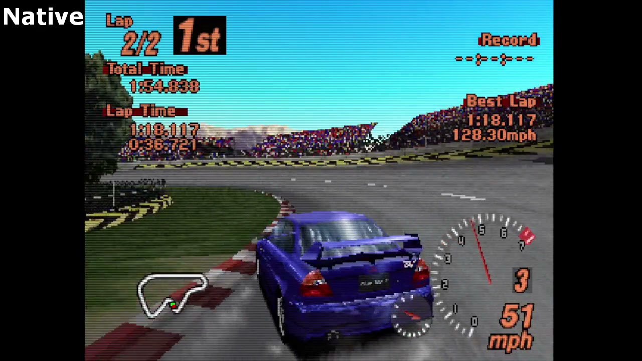 Gran Turismo 2 Native vs Max (Duckstation)