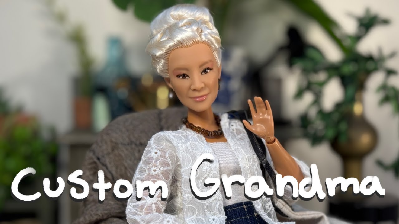 Barbie - Custom Grandma Barbie doll head on made to move body & Customisation |Barbie doll Role play