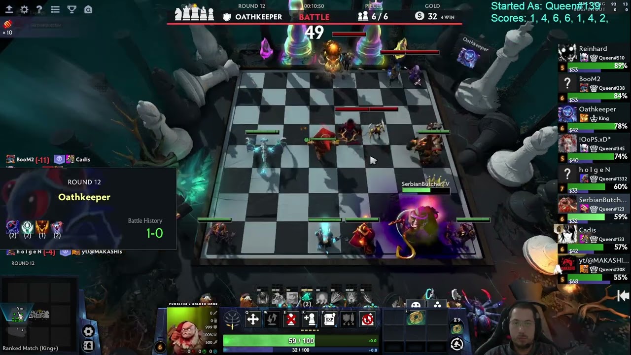 Dream Game! 6 Undead/Warlocks 4 Harpies! Dota Auto Chess Season 39!