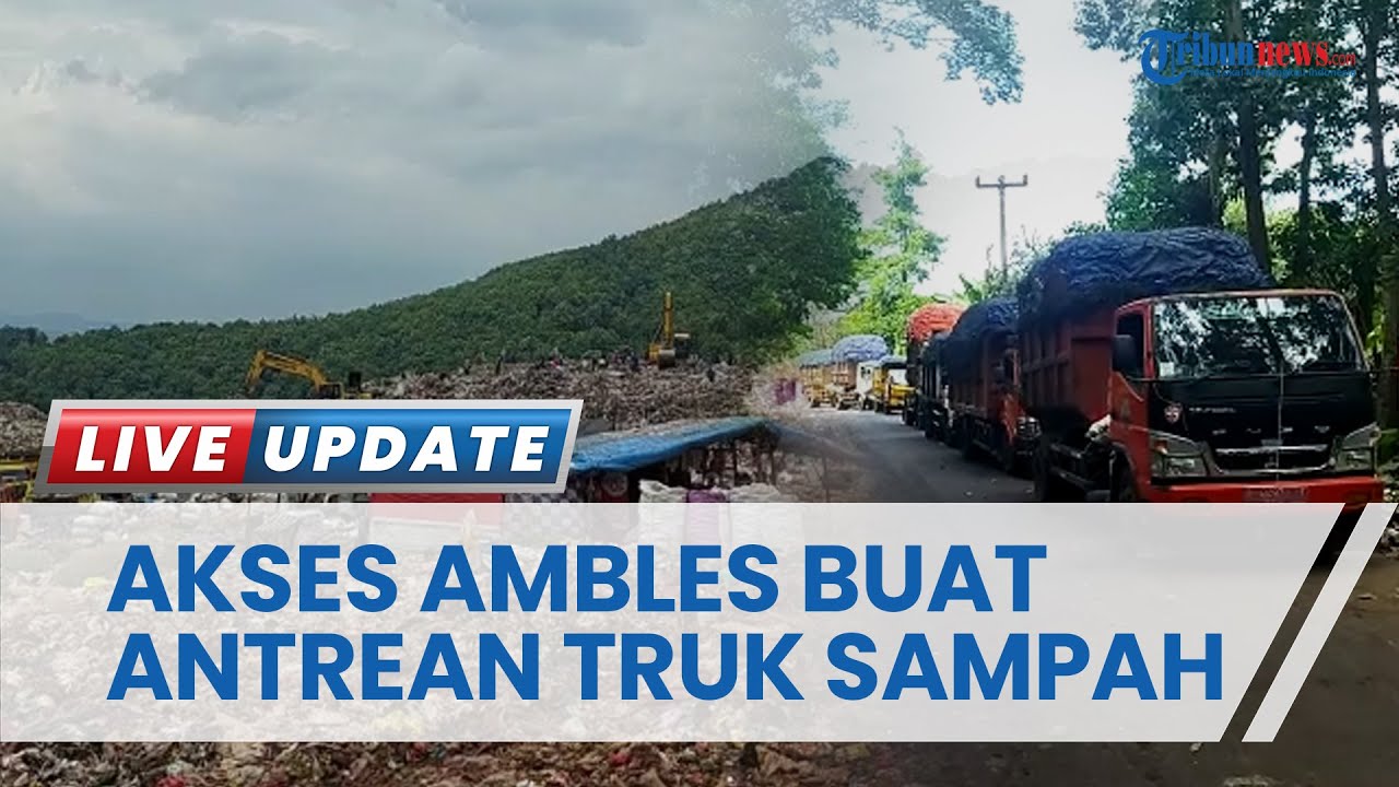 Imbas Amblasnya Akses Masuk TPA Sarimukti Bandung Barat, Antrean Truk Sampah Mengular Panjang