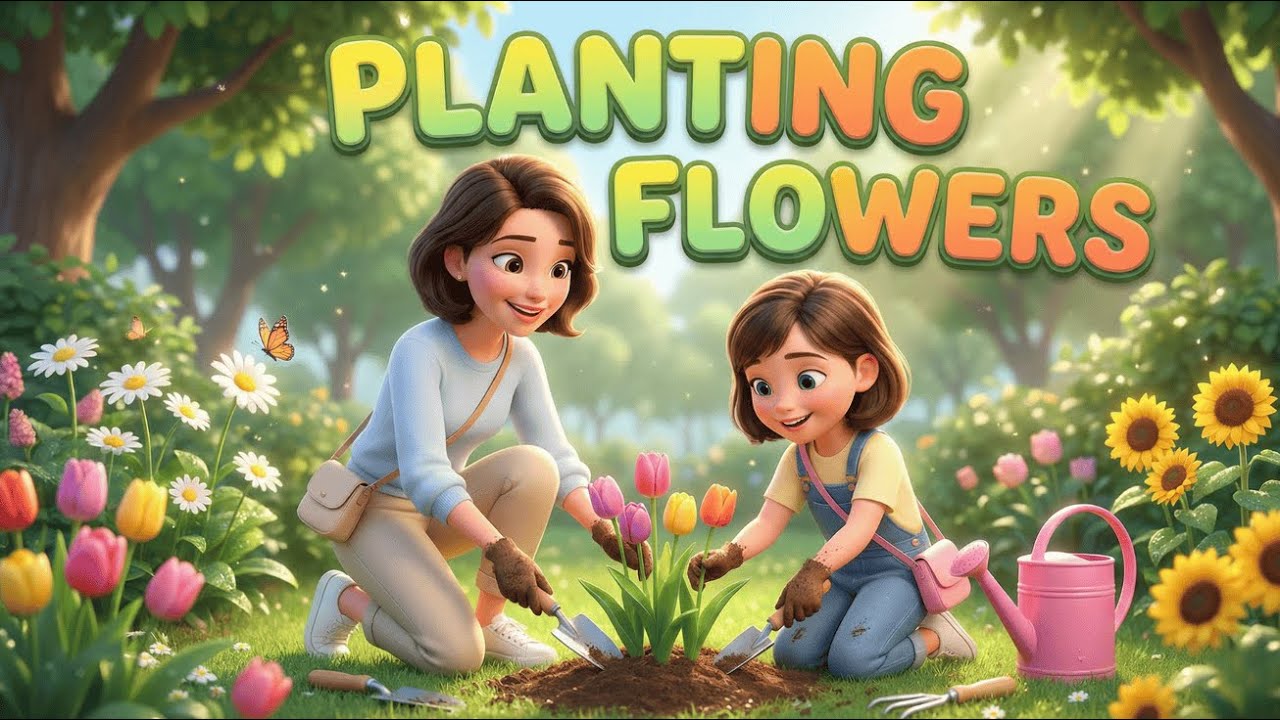 Planting Flowers in the Garden | English Listening for Beginners (A1 A2)