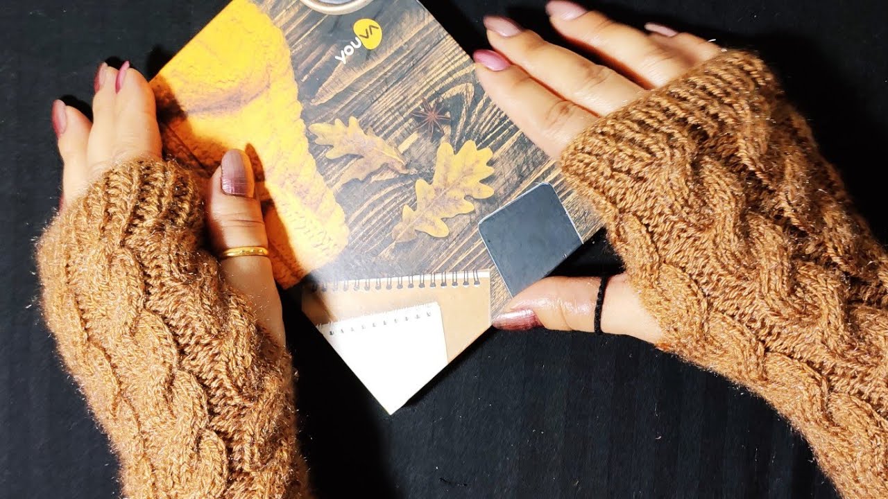 How to Knit Easy Cable Pattern Fingerless Gloves || Unisex Fingerless Gloves