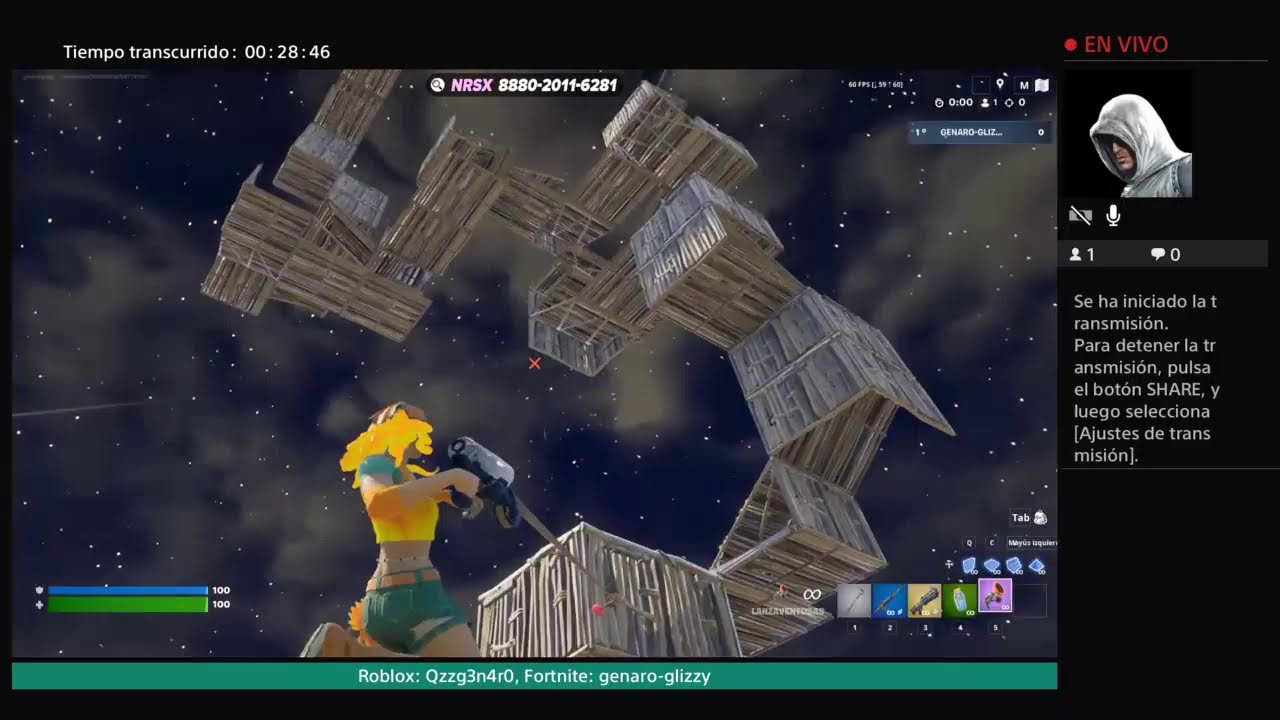 un directo chill jugando fortnite