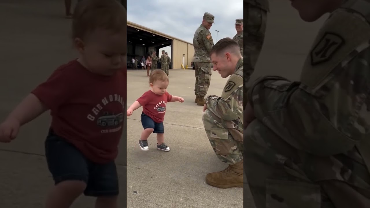 Baby Sees Dad After Deployment & Melts Hearts Instantly! 🇸