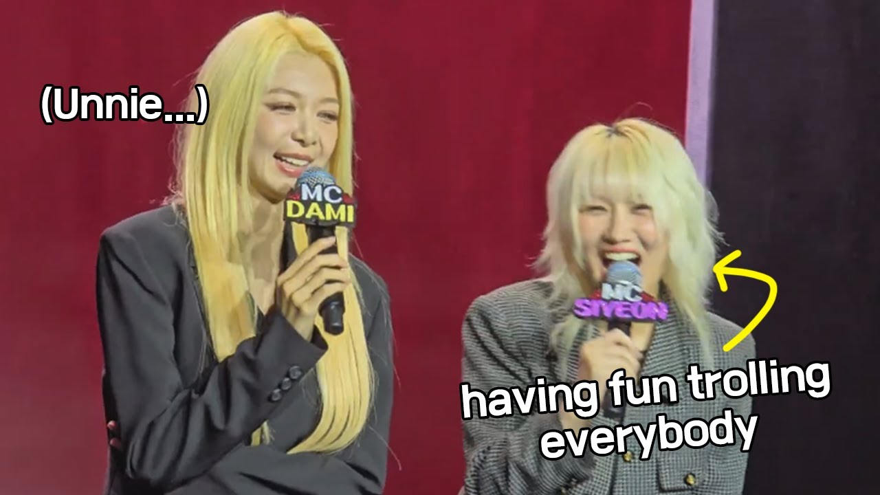 siyeon and dami mcing uau's showcase 🐺🐼 유아유 쇼케이스 엠씨 시연 다미