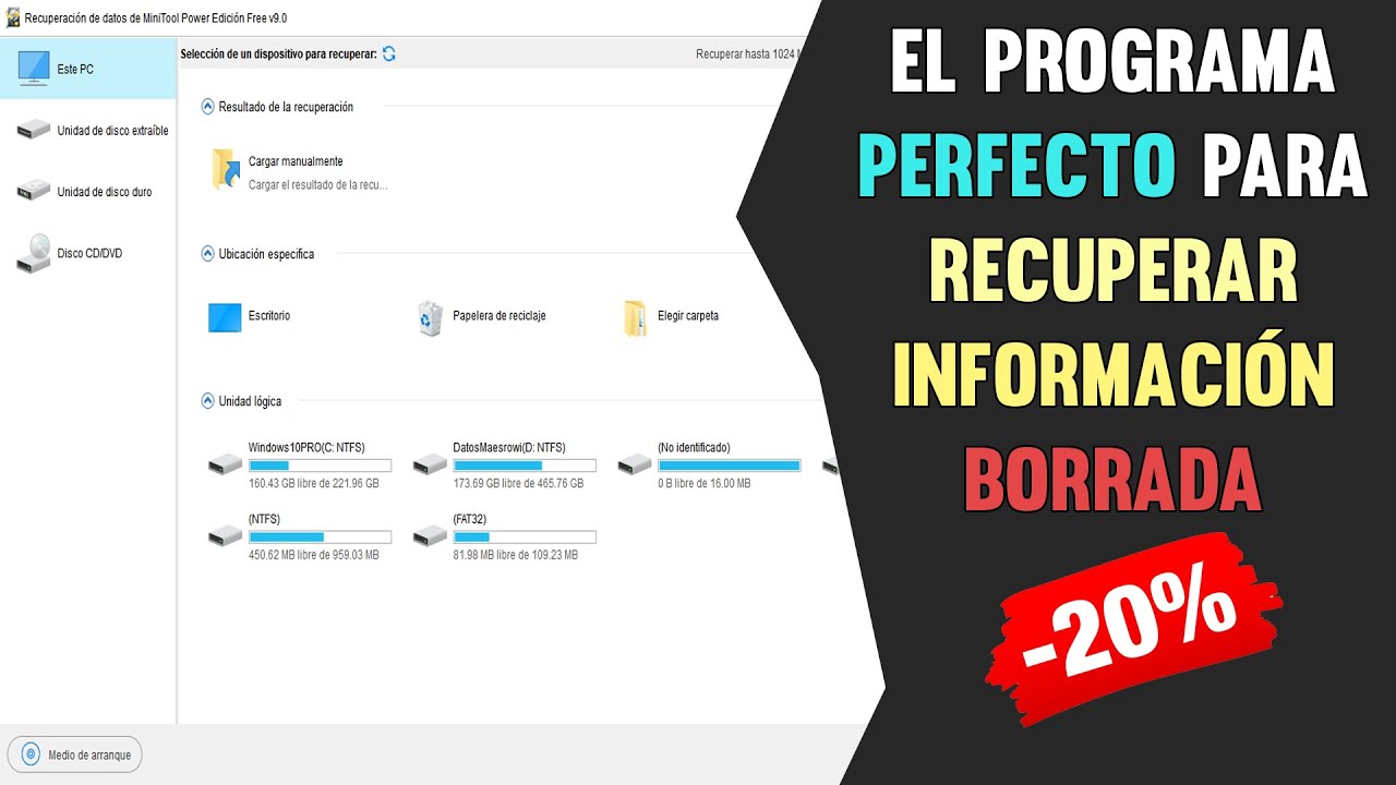 Programa de recuperaci&oacute;n de archivos MiniTool&reg; Power Data Recovery