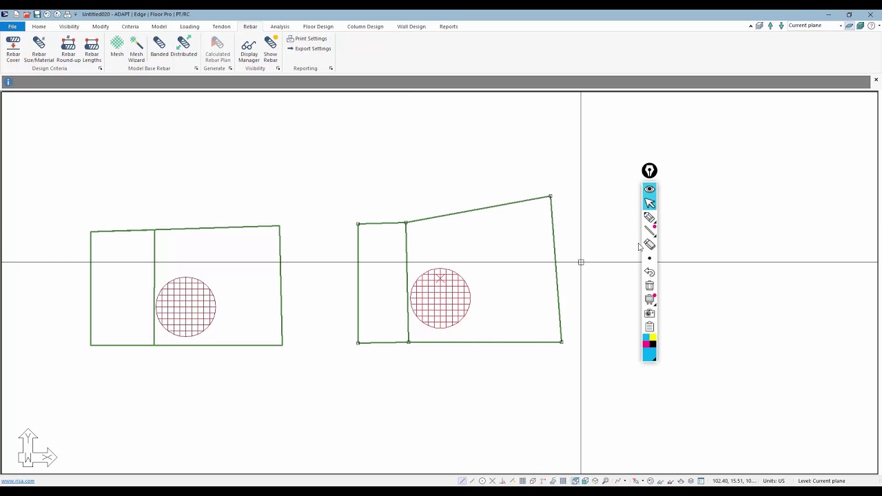 Base Reinforcement location in ADAPT-Builder