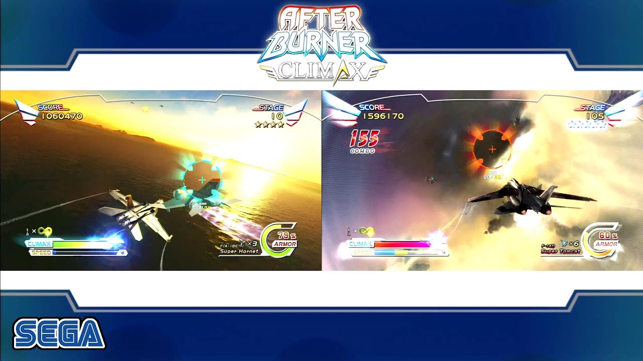 After Burner Climax - All Routes - 60fps/Upscaled 4K (Partial Split Screen)