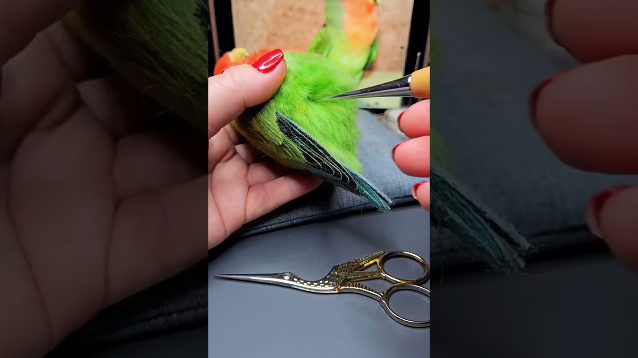 Needle Felted Parrot Ornament &ndash; Handmade Wool Parrot Decoration by Maria Callary Toys