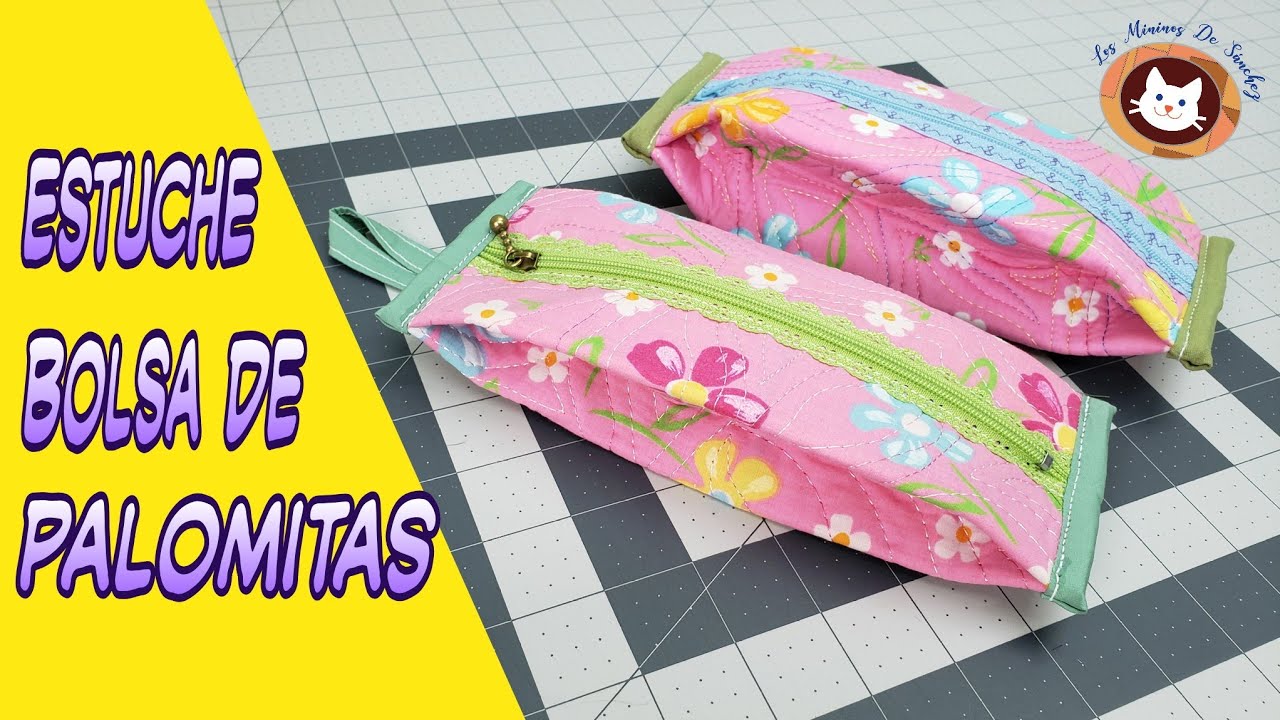 Como hacer una Bolsa Estilo Popcorn con Acolchado y Patchwork