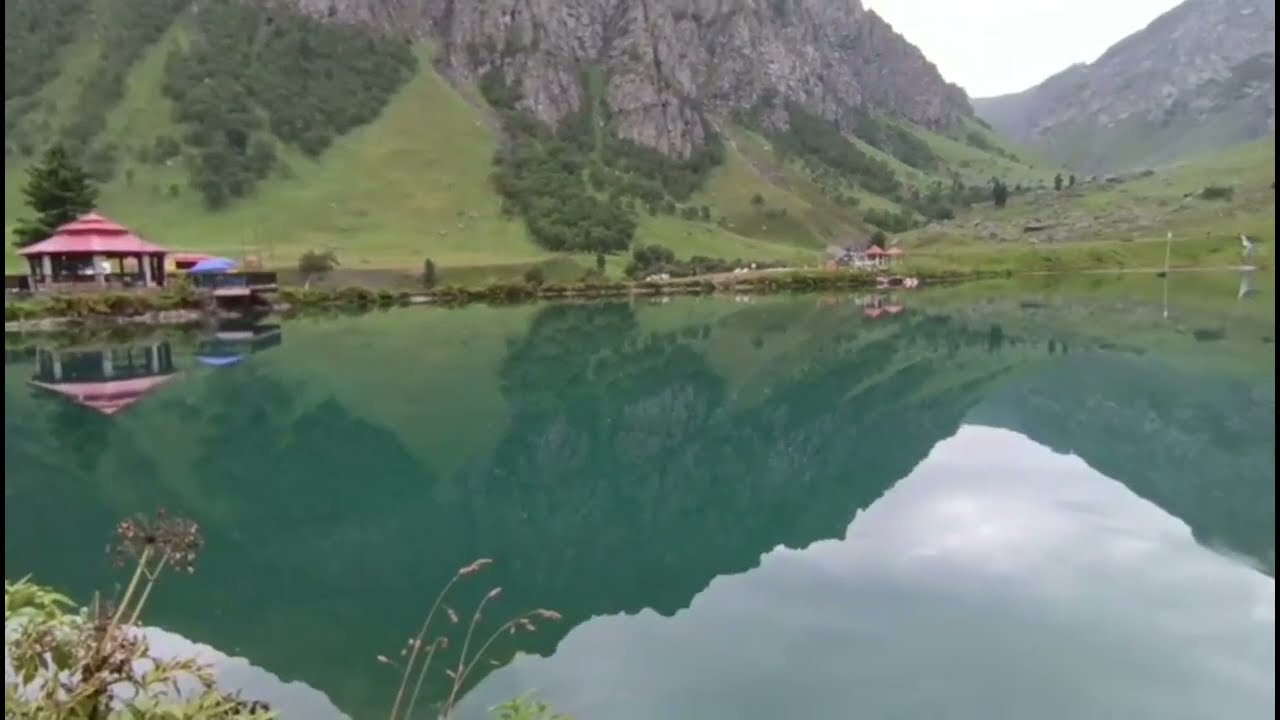 Rainbow lake Domail Astore Valley Gilgit Baltistan, Minimarg tourist Valley and Path in mountain 