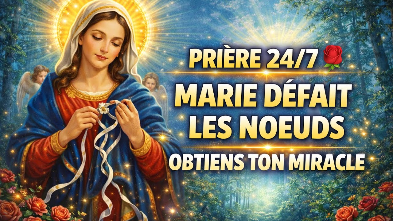 🔴 24/7🌹PRIÈRE À MARIE QUI DÉFAIT LES NŒUDS EN DIRECT – POUR DÉBLOQUER LES SITUATIONS IMPOSSIBLES 🙏