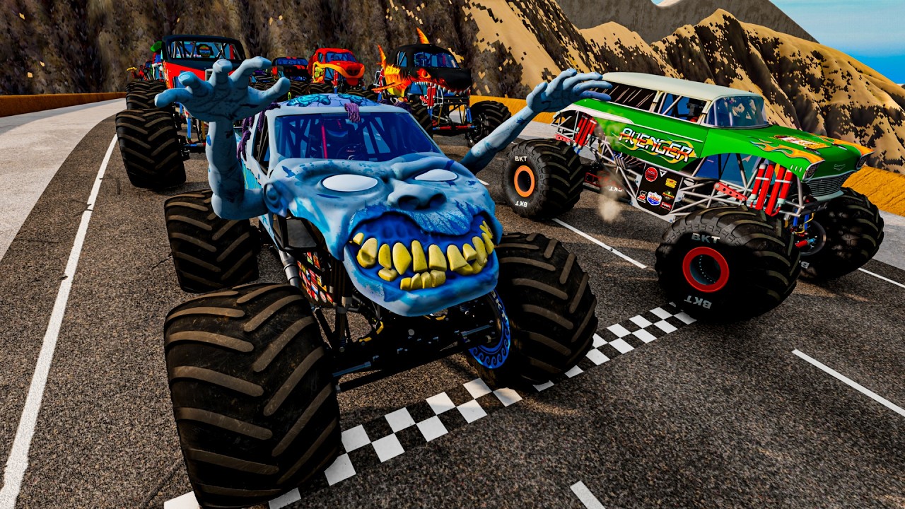 Epic High Speed monster trucks jumps stunt & crashes #29 | BeamNG Drive