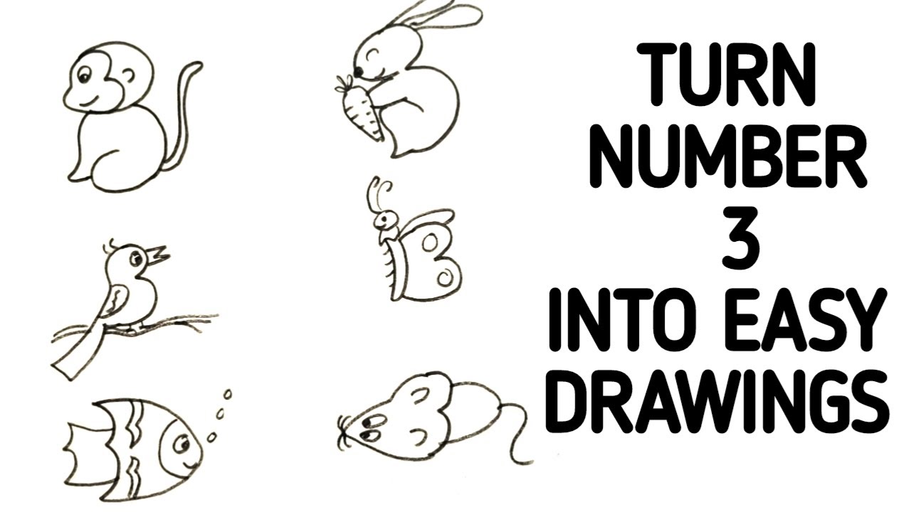 How to turn number into animal drawings | Turn Number Into easy drawing |Drawing Tutorial