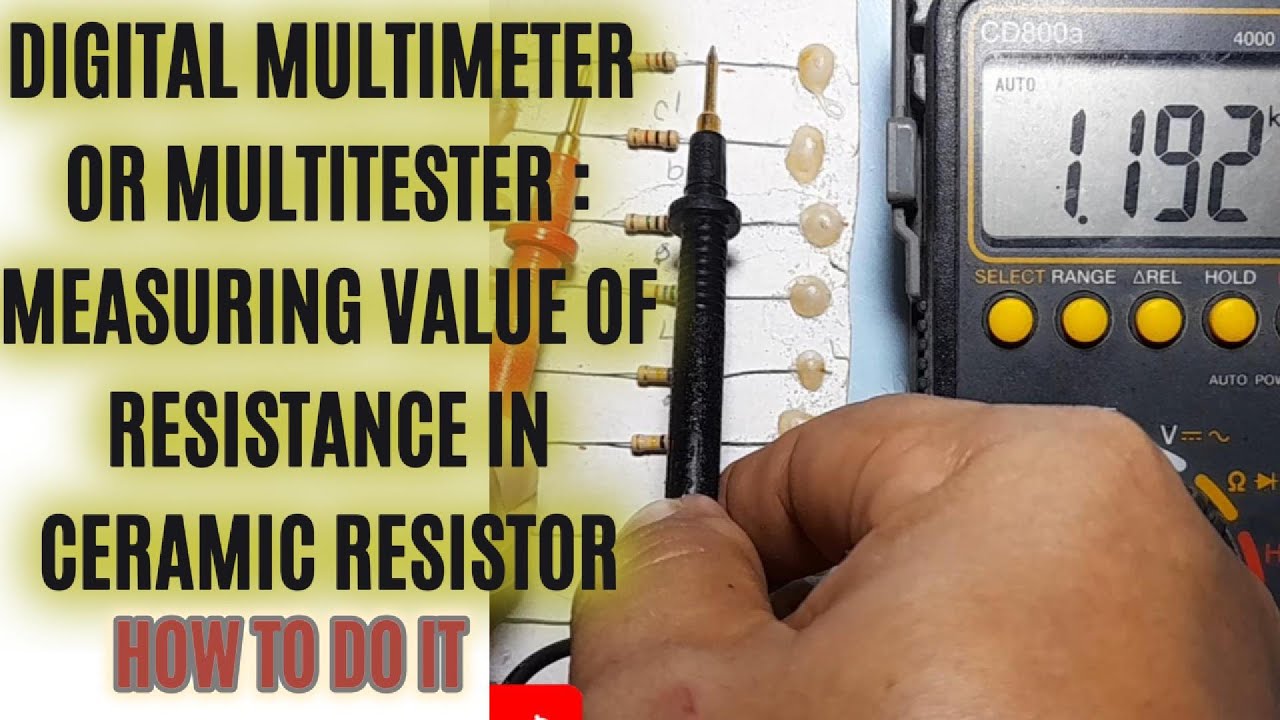 DIGITAL MULTIMETER  MULTITESTER : MEASURING RESISTANCE VALUE OF CERAMIC RESISTORS