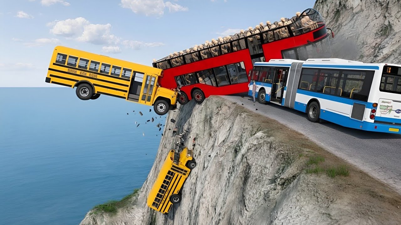BeamNG.drive: Cars vs Deadly Extreme Cliff Road #5 | Massive Fails & Crashes