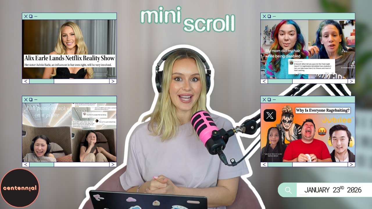 Alix Earle reality show, TikTok rainbow hair dye drama + viral airplane panic attack 