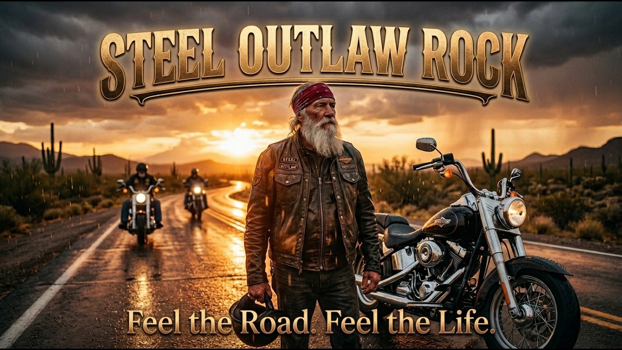 Steel Outlaw Rock 🎸 Golden Rain Highway 🔥 Ride with the Fire (Classic Rock Mix) #freedomride