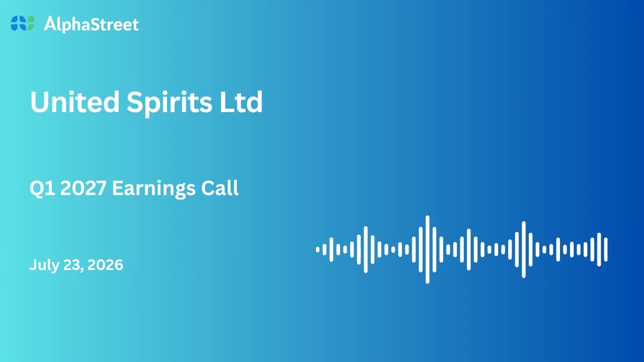 Конференц-звонок United Spirits Ltd по финансовым результатам за 1 квартал 2026-27 финансового года