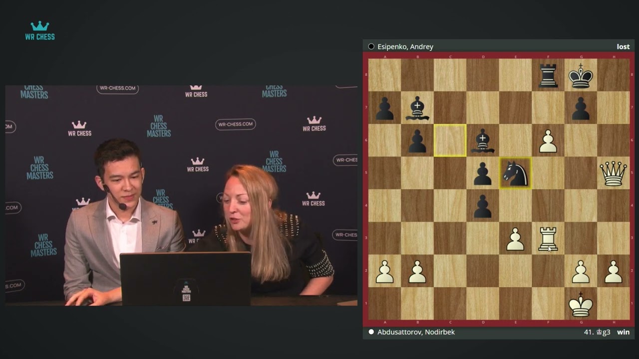 Nodirbek Abdusattorov analyses his game against Andrey Esipenko