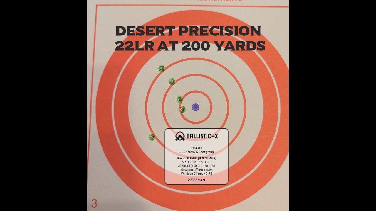 Desert Precision Bench Rest 22LR @ 200 Yards