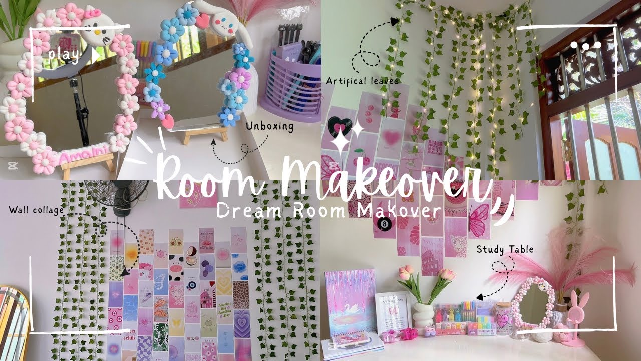 මගේ Dream Room එක | රෝස පාට ලෝකයක්😭💗 | Aesthetic Cozy Pinkish Room Makeover 🌷🪞✨🤍🎀