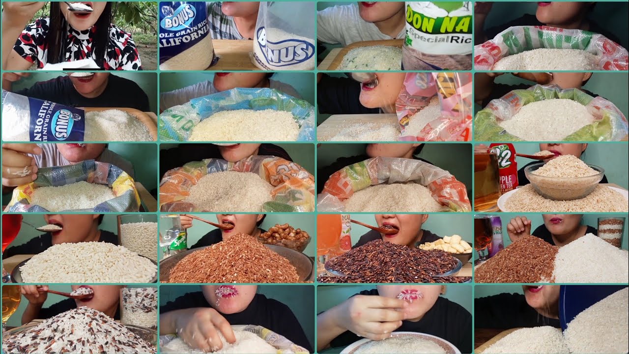 COMPILATION OF ASMR EATING RAW LOKAL RICE ASMR EATING 