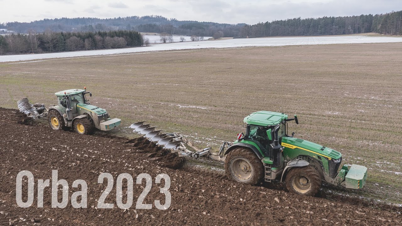 2023 8R duet 💚💛💚 John Deere 8R 310 & 8345R + Lemken VariDiamant 11 (7) & Rabe Kormoran 8
