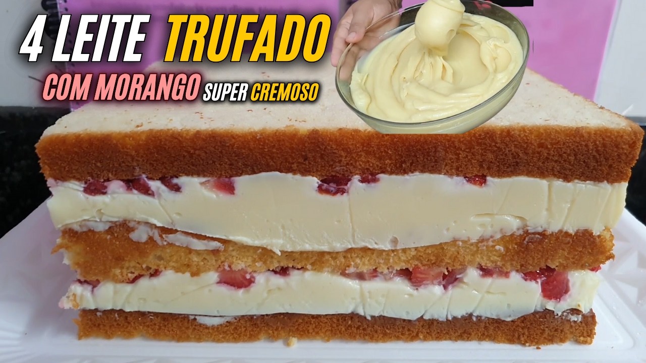 🍓 **Recheio 4 Leites Cremoso com Morango: Receita Fácil e Irresistível!** 🍓