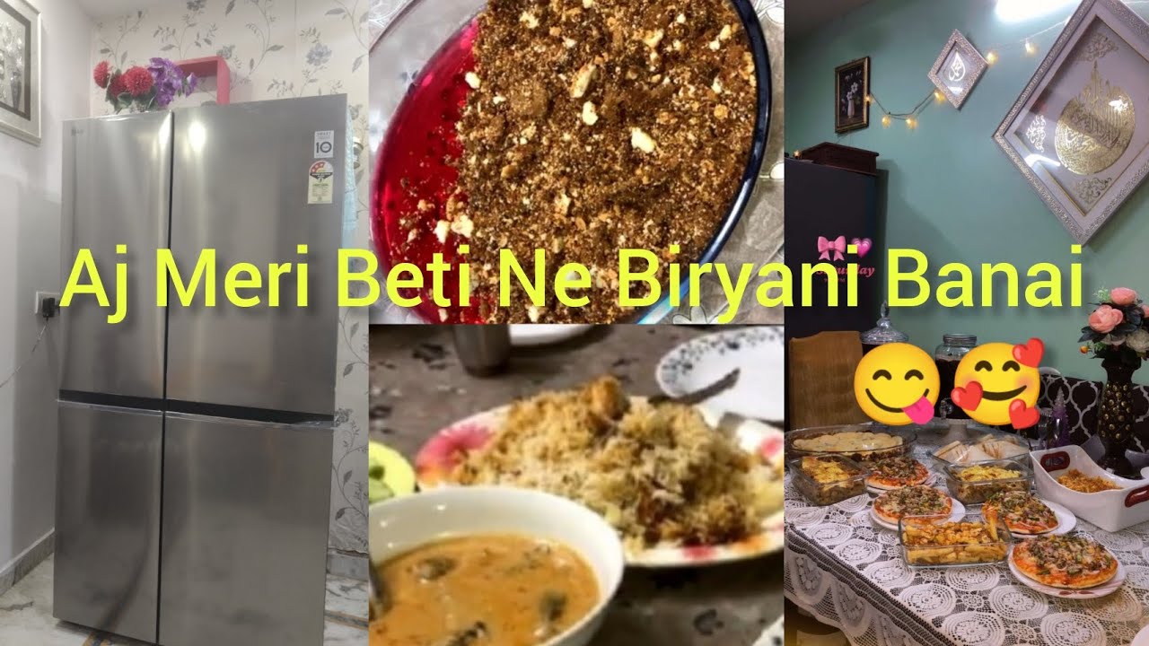 Aj Meri Beti Ne Biryani Banai 😋 / Fridge Cleaning / Potluck Party 🎉🥳 / #hyderabadidastarkhwan 