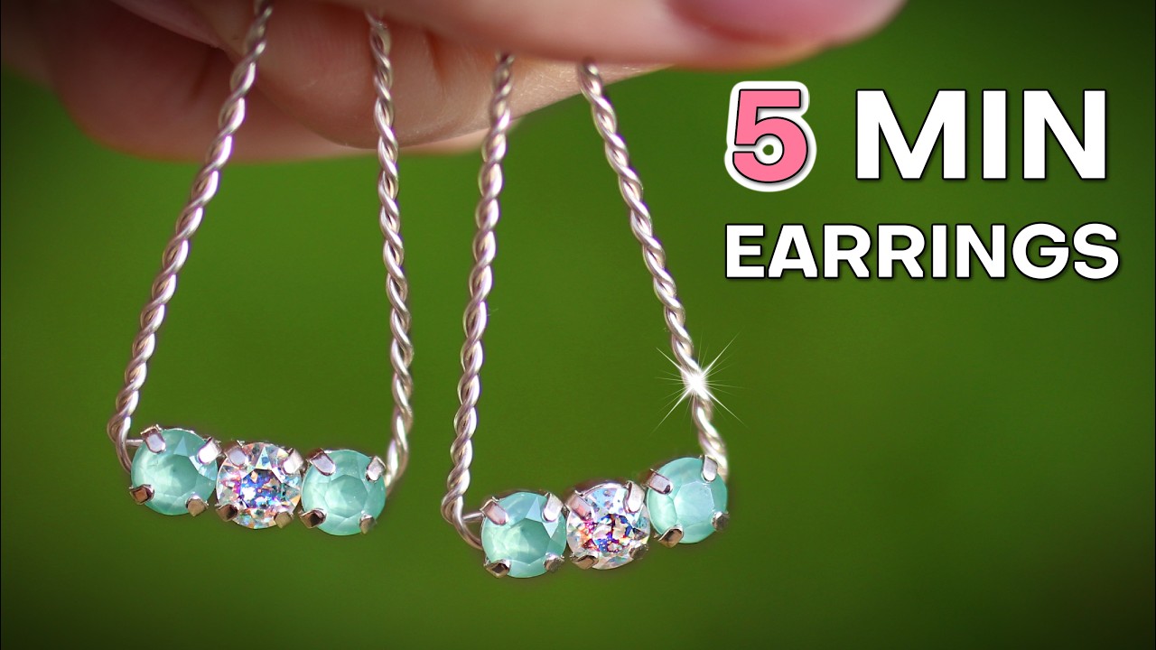 Easy Wire Wrapped Crystal Earrings (Beginner Jewelry Tutorial)