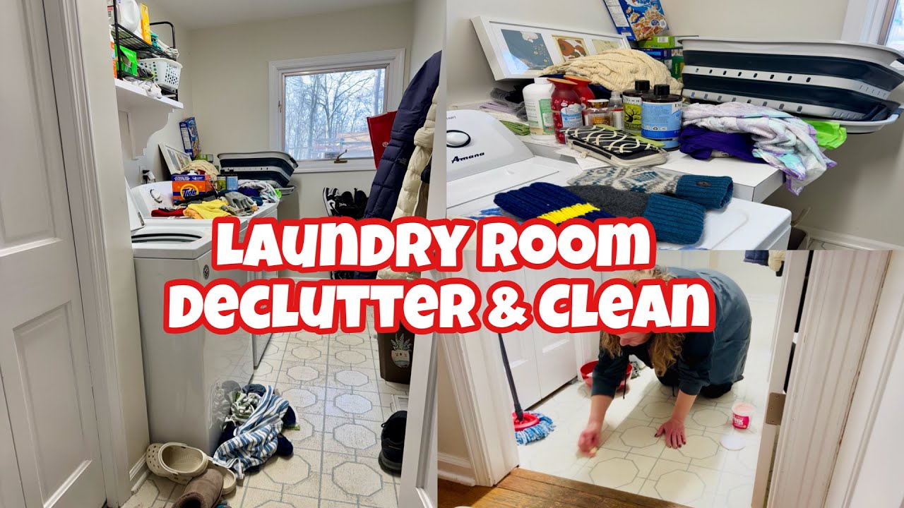 EXTREME LAUNDRY ROOM DECLUTTER & CLEAN / Way too much junk in here and it was so dirty!